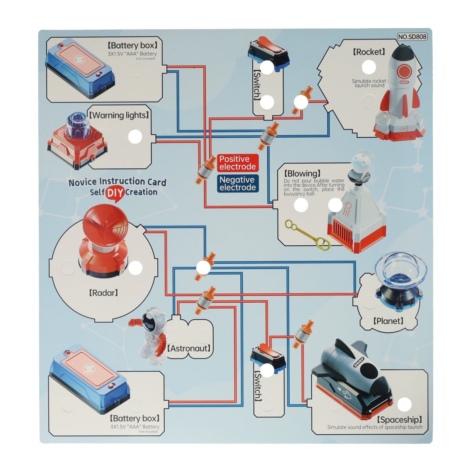 Espace de jeu de construction électrique électronique scientifique