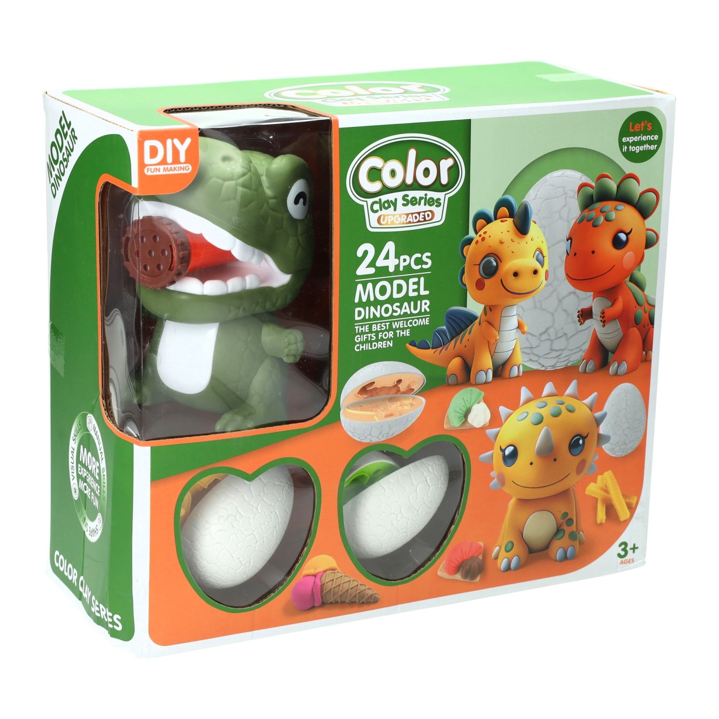 Ensemble d'argile Dino - 4 pots en argile - 24 pcs.