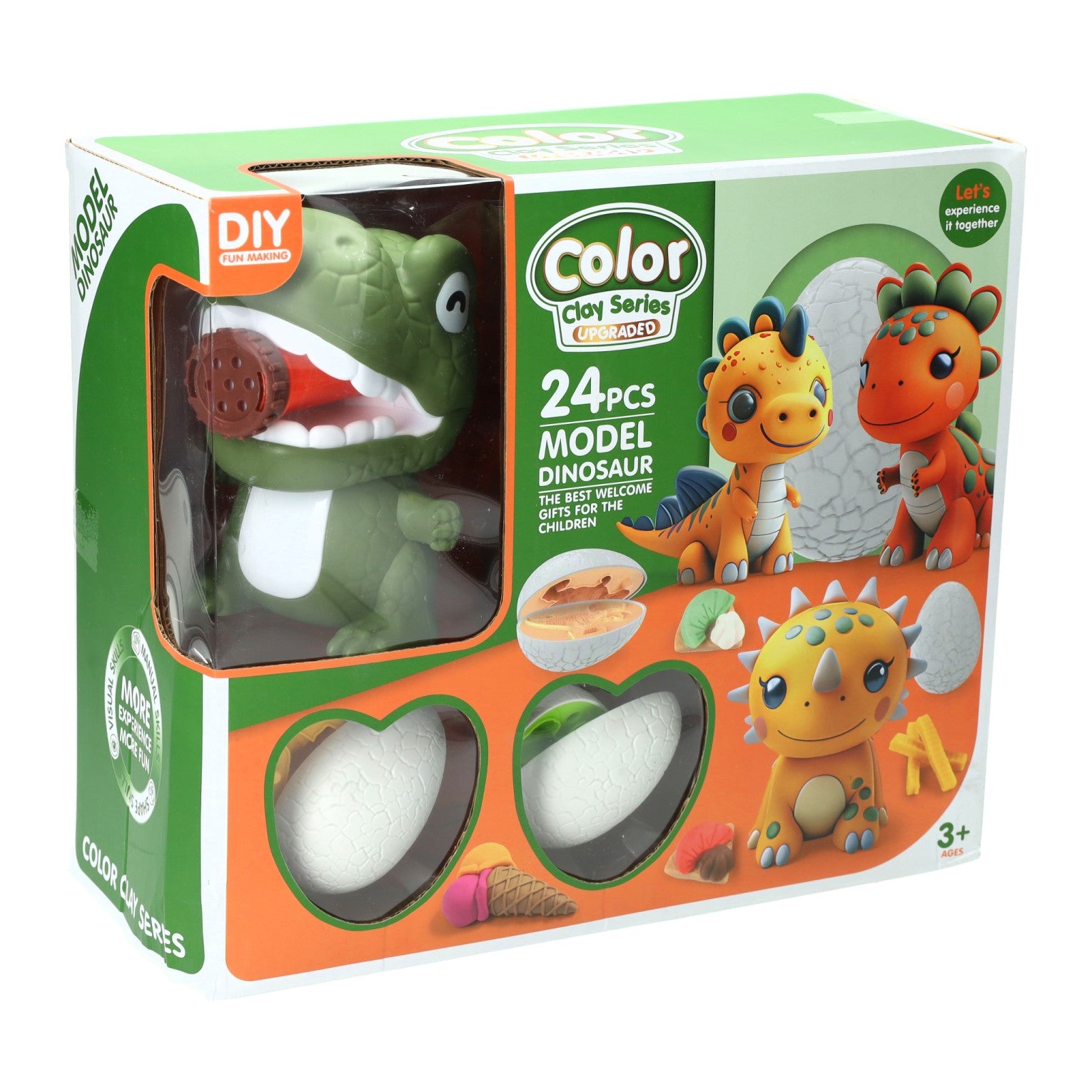 Ensemble d'argile Dino - 4 pots en argile - 24 pcs.