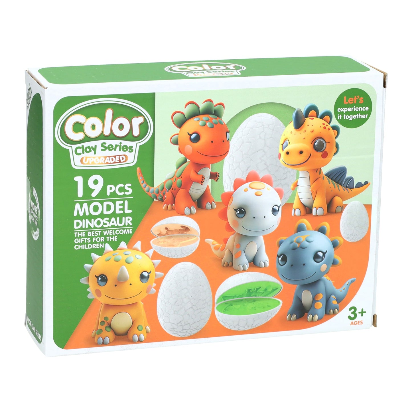 Ensemble d'argile Dino - 6 couleurs d'argile - 19 pcs.
