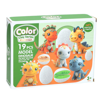 Ensemble d'argile Dino - 6 couleurs d'argile - 19 pcs.
