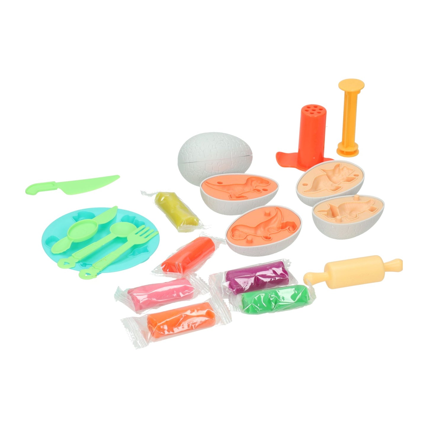 Ensemble d'argile Dino - 6 couleurs d'argile - 19 pcs.