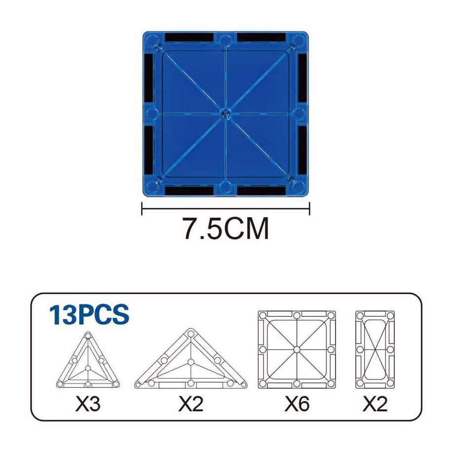 Jeu de construction panneaux magnétiques - 13 pièces.