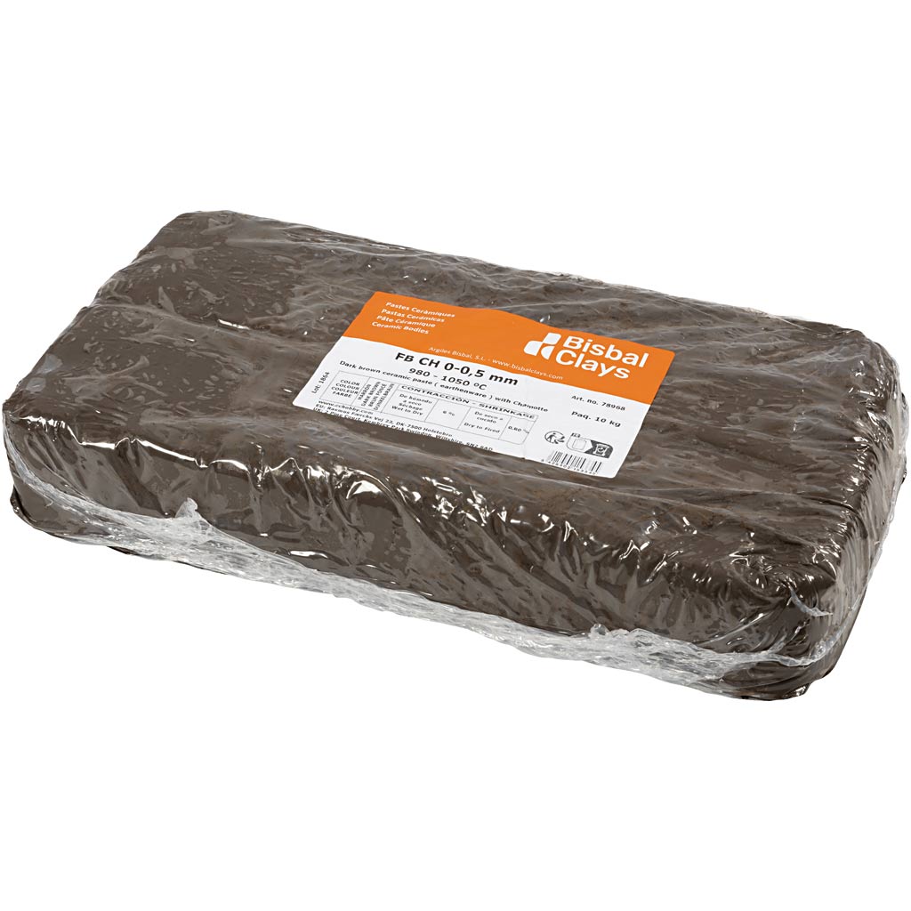 Argile chamottée, brun foncé, 10 kg 1 boîte