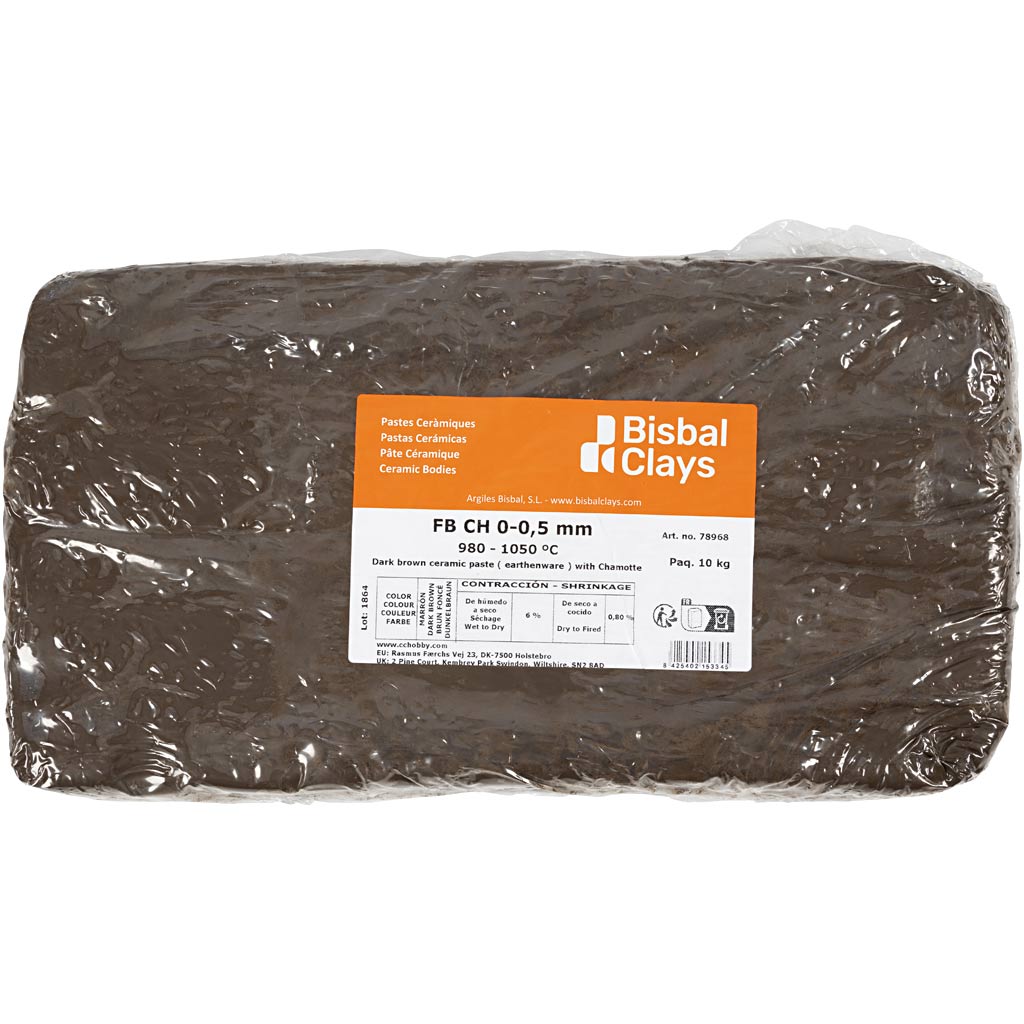 Argile chamottée, brun foncé, 10 kg 1 boîte