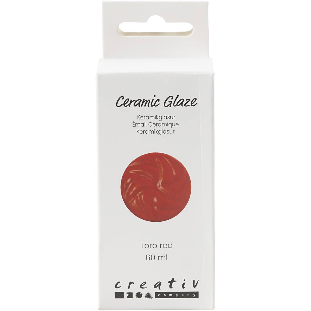Vernis céramique Creativ company, 984-1101 °c, opaque, rouge toro, 60 ml 1 flacon