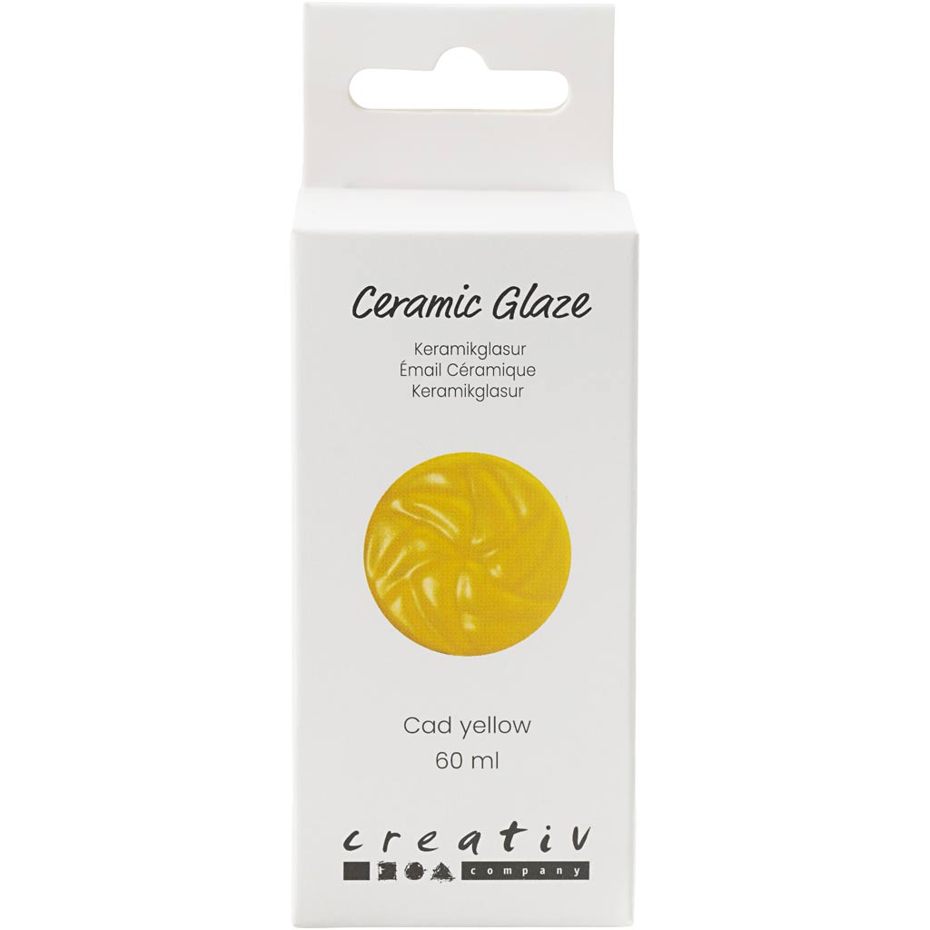 Vernis céramique Creativ company, 984-1101 °c, opaque, jaune cad, 60 ml 1 flacon