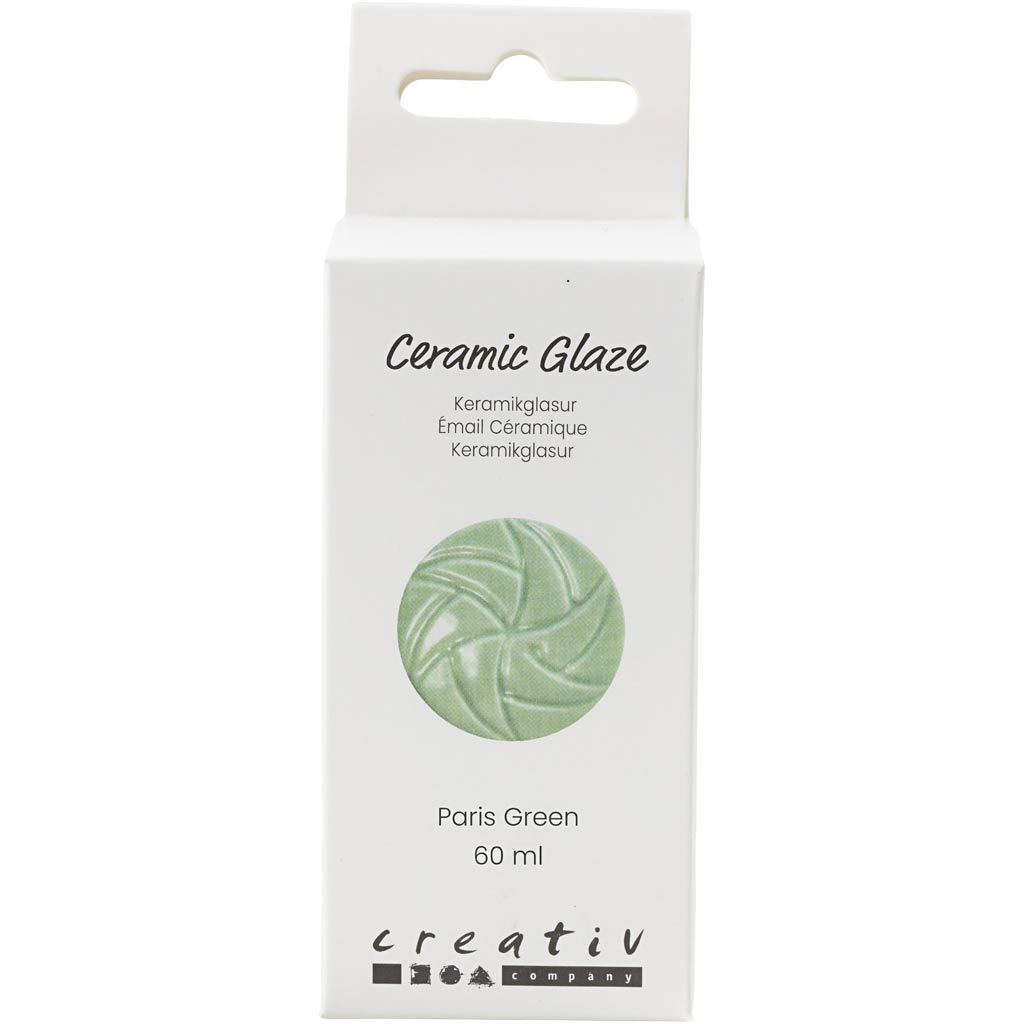 Glaçage céramique Creativ company, 984-1101 °c, opaque, vert paris, 60 ml 1 flacon