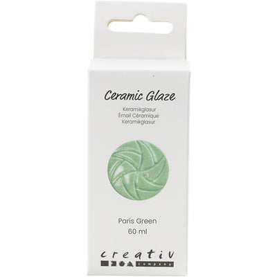 Glaçage céramique Creativ company, 984-1101 °c, opaque, vert paris, 60 ml 1 flacon