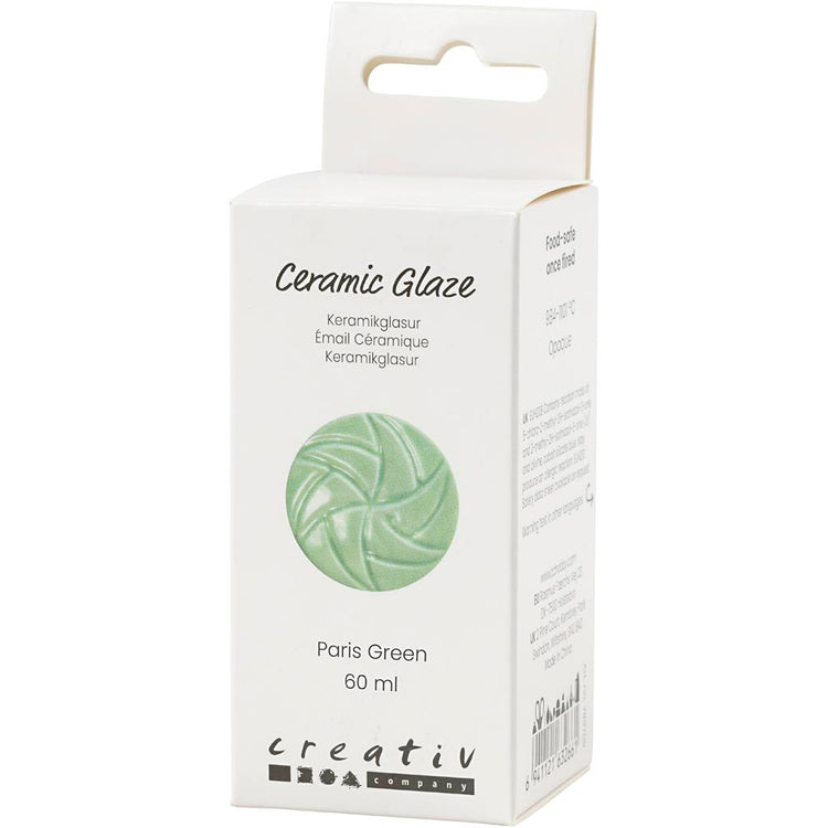 Glaçage céramique Creativ company, 984-1101 °c, opaque, vert paris, 60 ml 1 flacon