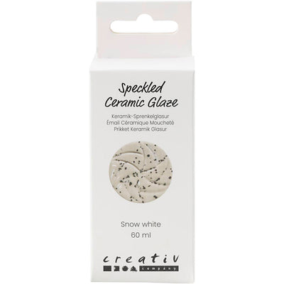 Creativ company vernis céramique moucheté, 999-1060 °c, opaque, blanc neige, 60 ml 1 flacon