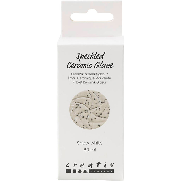 Creativ company vernis céramique moucheté, 999-1060 °c, opaque, blanc neige, 60 ml 1 flacon