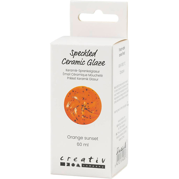 Creativ company vernis céramique moucheté, 999-1060 °c, opaque, orange coucher de soleil, 60 ml 1 flacon