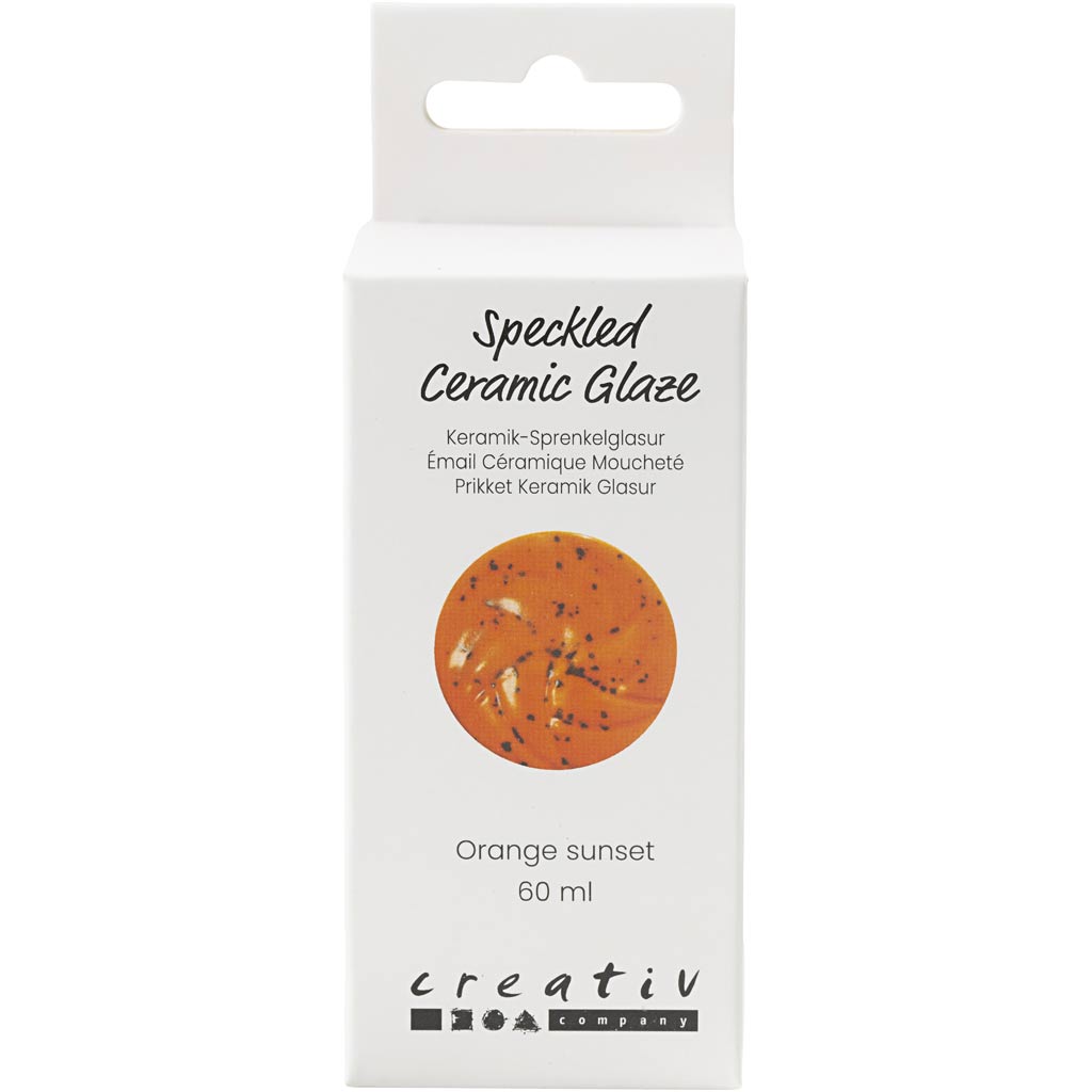 Creativ company vernis céramique moucheté, 999-1060 °c, opaque, orange coucher de soleil, 60 ml 1 flacon