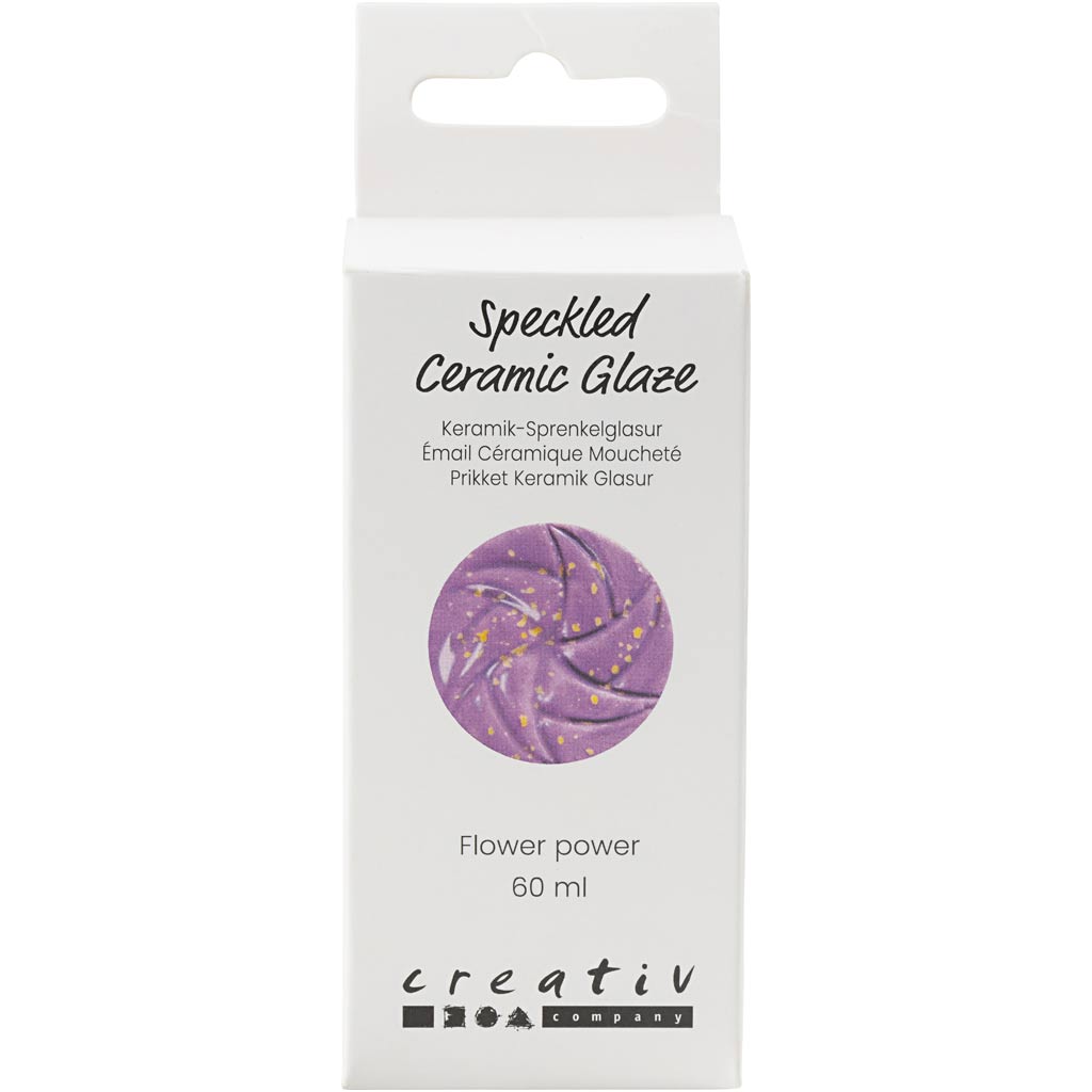 Creativ company vernis céramique moucheté, 999-1060 °c, opaque, flower power, 60 ml 1 flacon