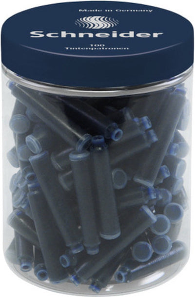 Cartouches d'encre Schneider pour instruments d'écriture Schneider - 100 pièces - bleu foncé - s-6823