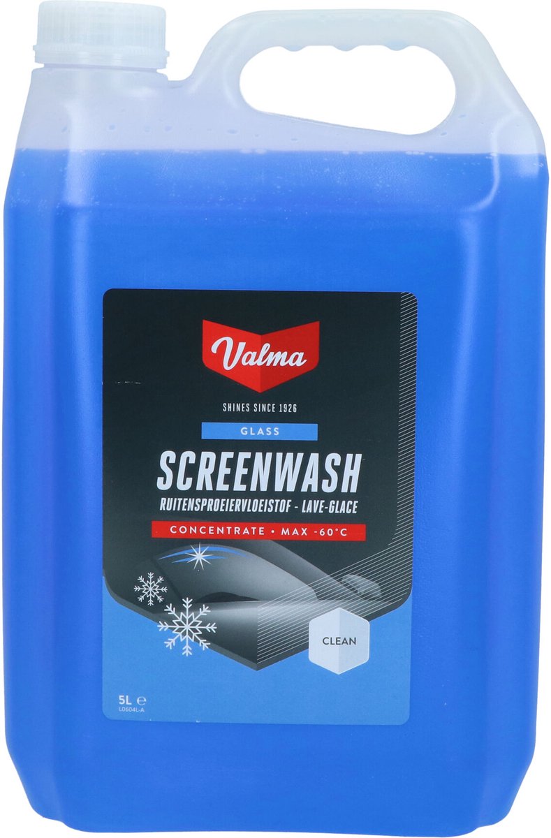 Liquide lave-glace Valma - antigel - concentré - protégé jusqu'à -45°c - 100% sans méthanol - capacité 5 litres