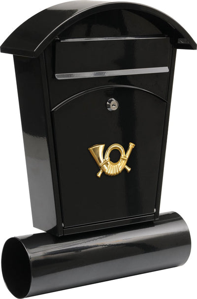 Boîte aux lettres Vorel avec rouleau de journaux et 2 clés - noire - 480x280x80 mm