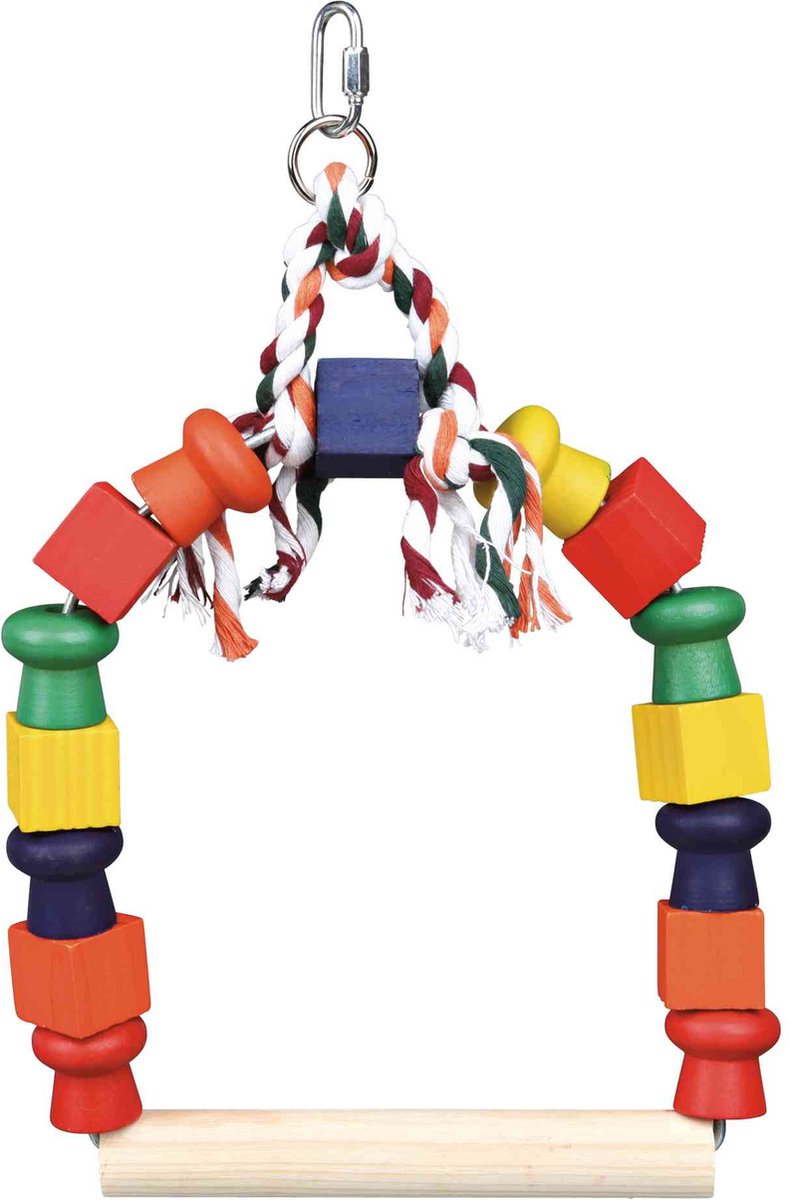Balançoire en arc Trixie avec blocs de bois colorés 20x29 cm