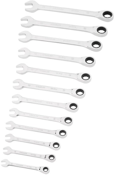 Stanley stmt82847-0 jeu de clés à douille avec anneau à cliquet 12 pièces