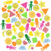 Creativ company Autocollants en mousse, géométrie, personnes, météo, smileys, autocollants, taille 10-40 mm, colorés, 175 pièces 1 boîte