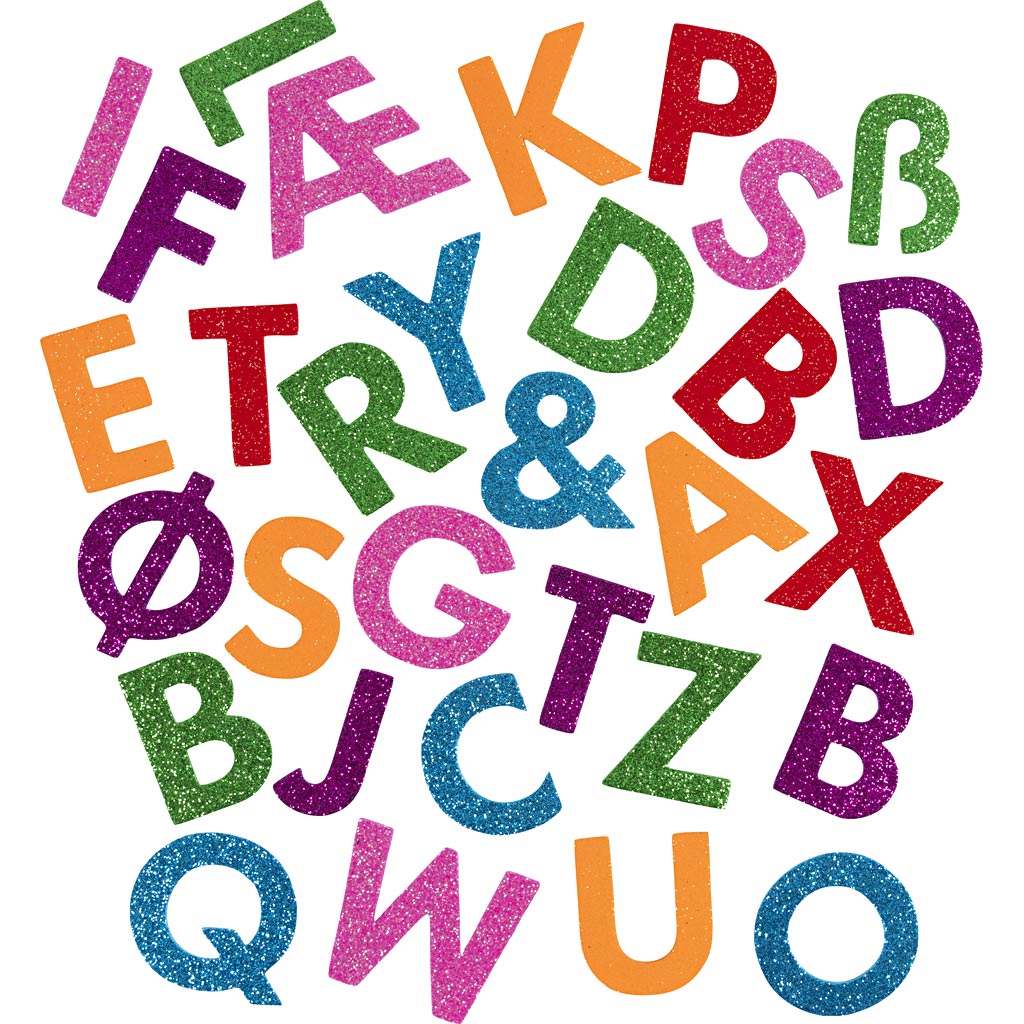 Autocollants en mousse Creativ company, lettres, autocollants, h : 40 mm, colorés, 110 pièces 1 boîte