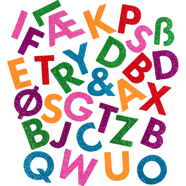 Autocollants en mousse Creativ company, lettres, autocollants, h : 40 mm, colorés, 110 pièces 1 boîte