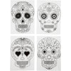 Creativ company feuilles de film rétractable avec motifs, têtes de mort, feuille 10,5x14,5 cm, épaisseur 0,3 mm, transparent mat, 4 feuilles 1 boîte