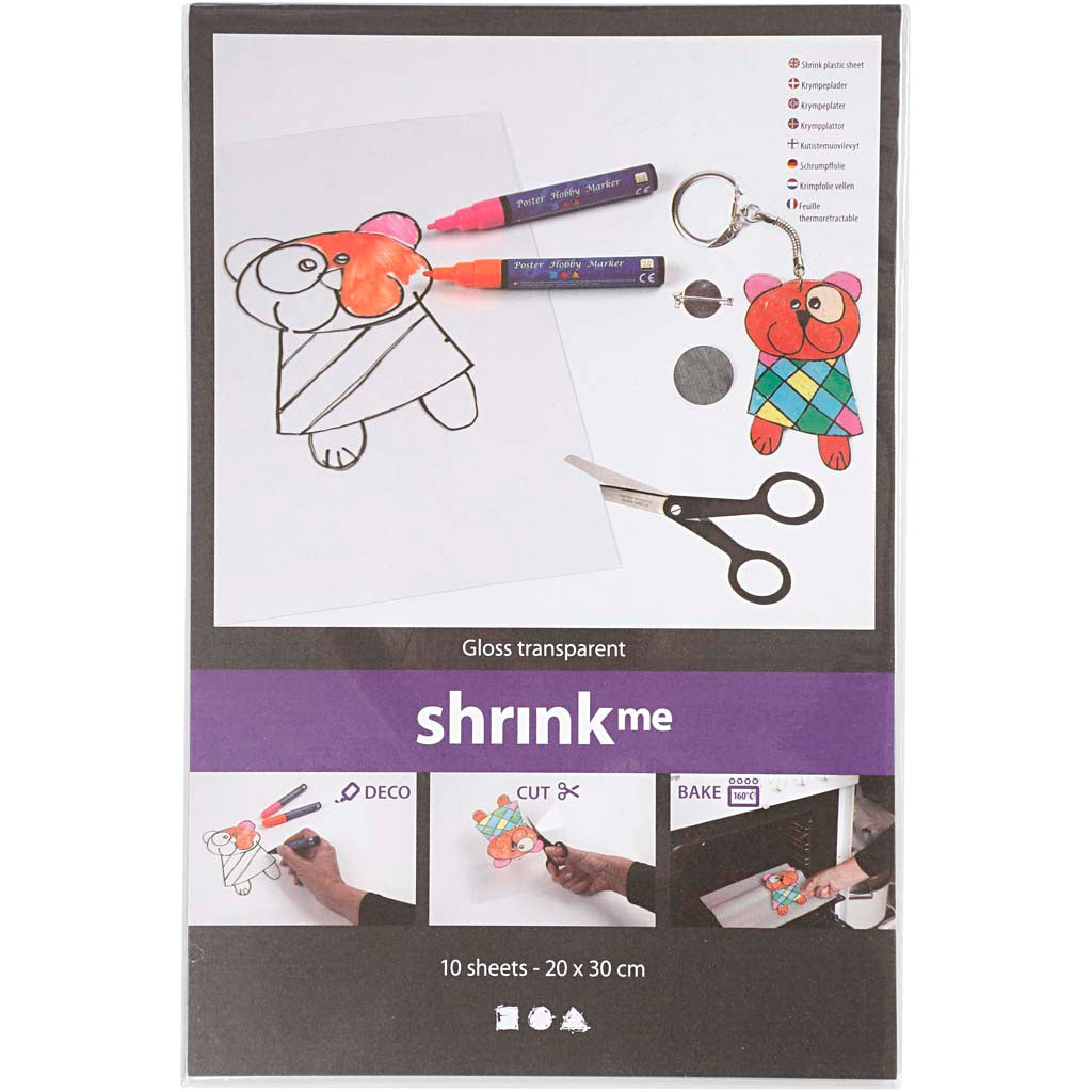 Film rétractable transparent brillant 20x30cm, 10pcs.