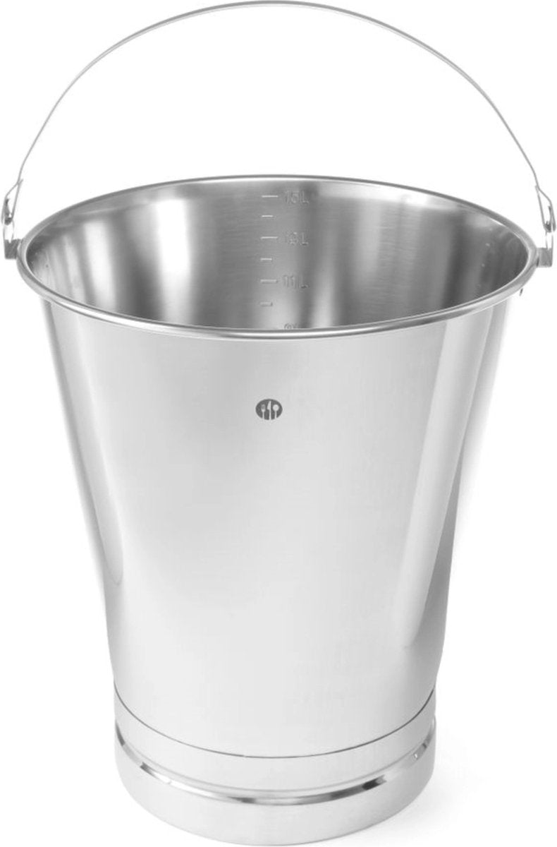 Seau Hendi avec graduation et fond renforcé - 15l - inox