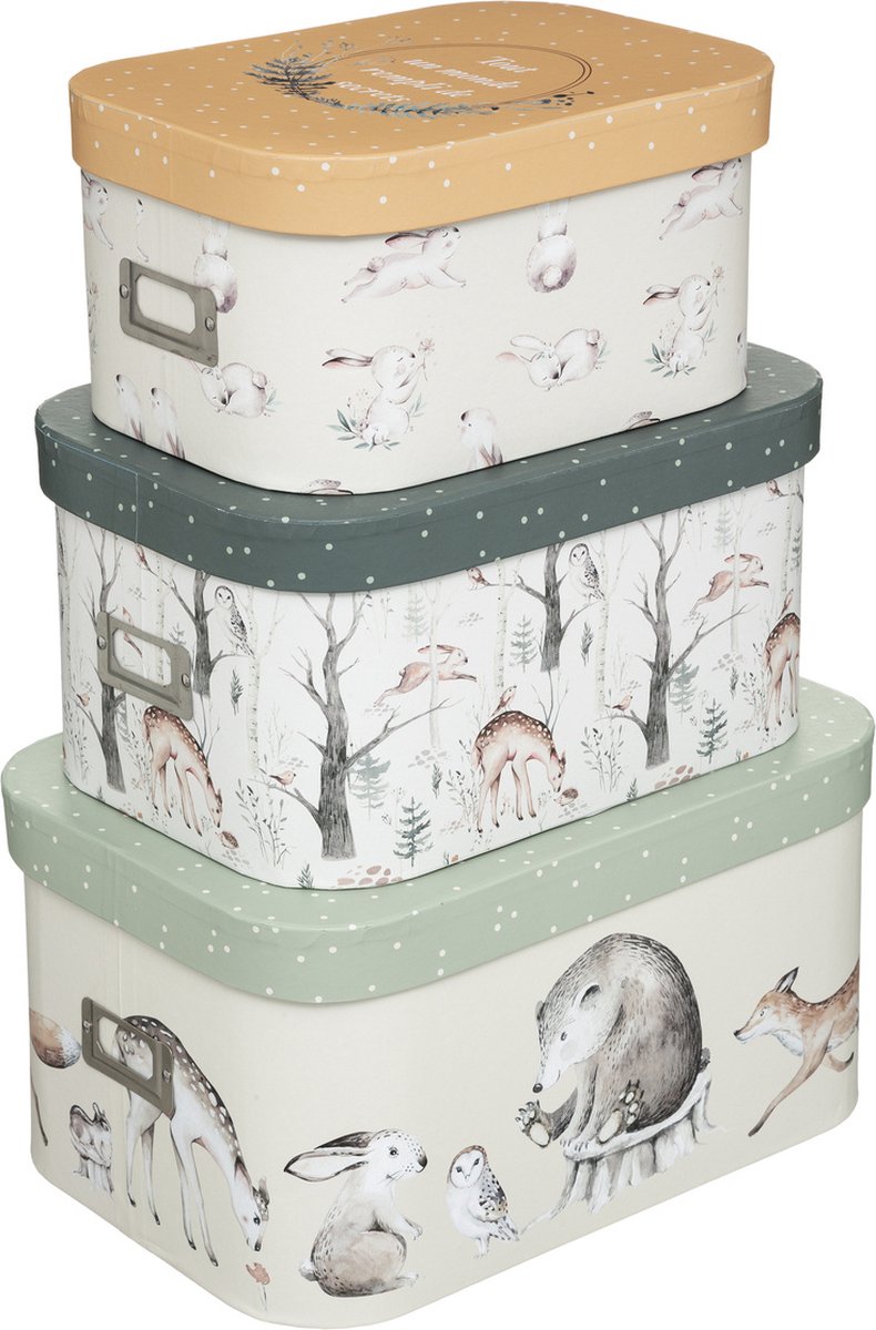 Atmosphera for kids boîtes décoratives avec couvercle 3 pièces