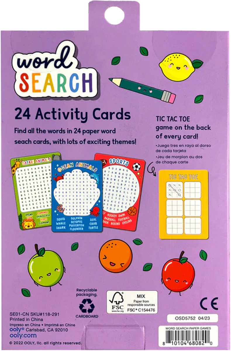 Ooly - recherche de mots - 24 cartes d'activités de recherche de mots