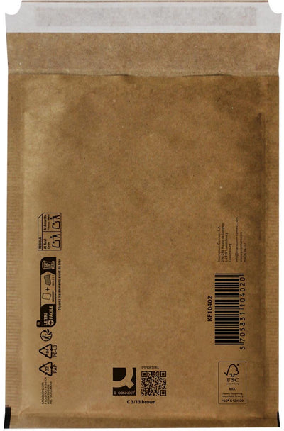 Enveloppes à bulles Q-connect, marron, 3-c, 170 x 225 mm, boîte de 100 pièces