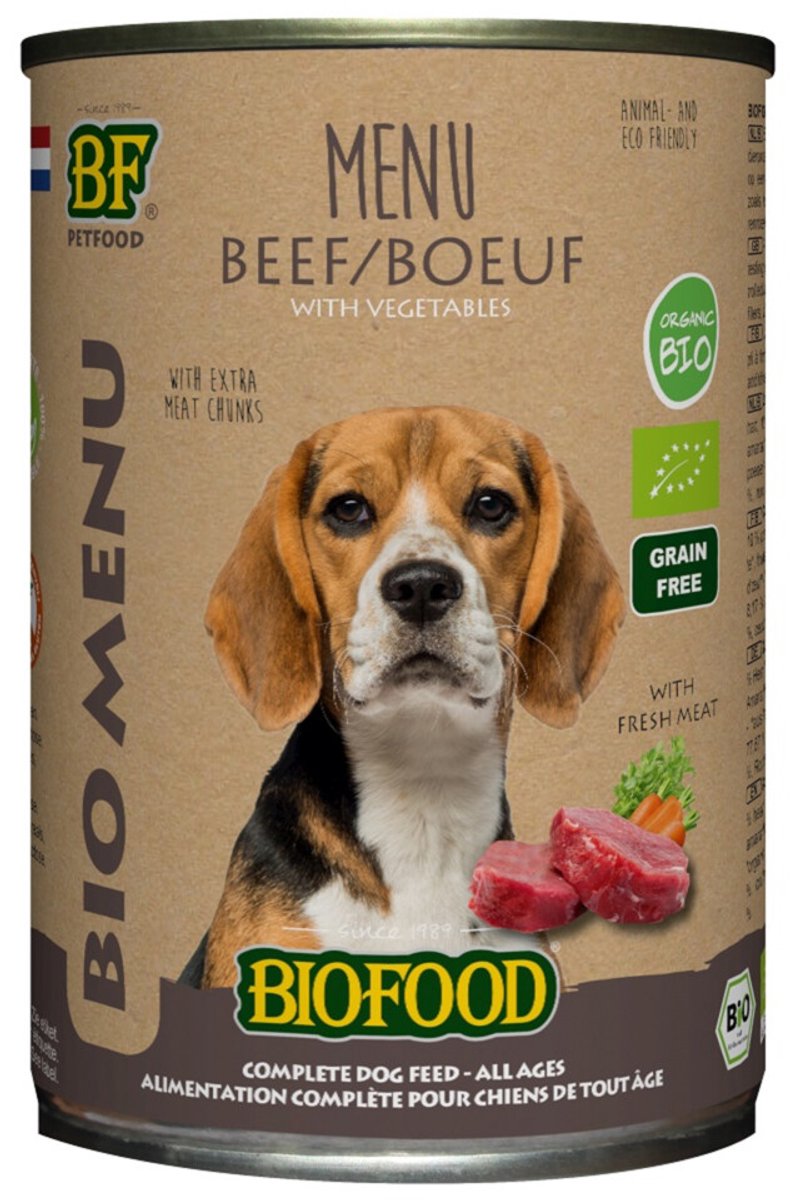 Biofood bio chien de bœuf menu Blik