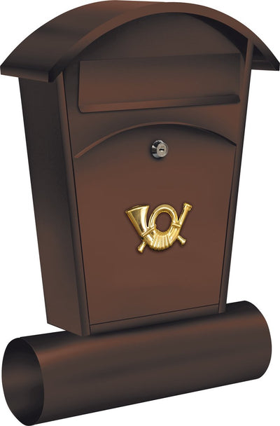 Boîte aux lettres Vorel avec rouleau de journaux et 2 clés - marron - 480x280x80 mm