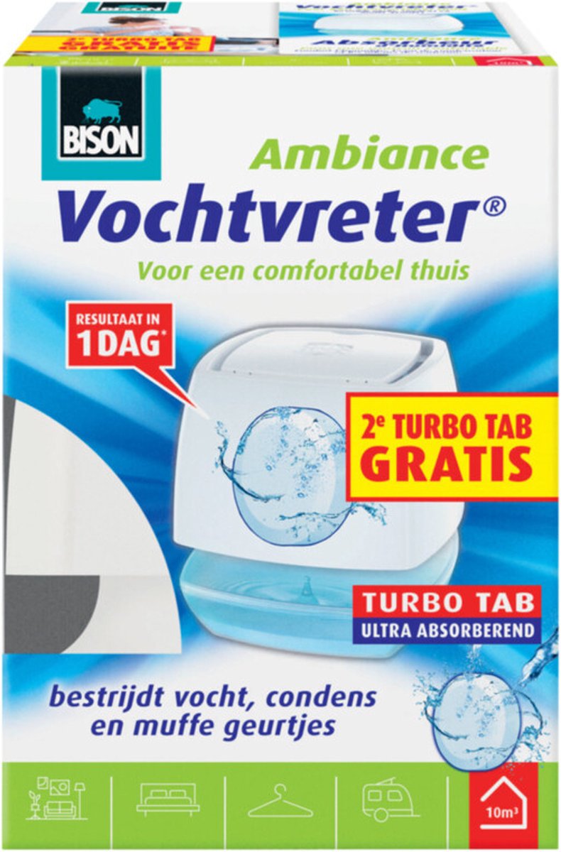 Bison absorbeur d'humidité ambiance 100g blanc + 2ème recharge