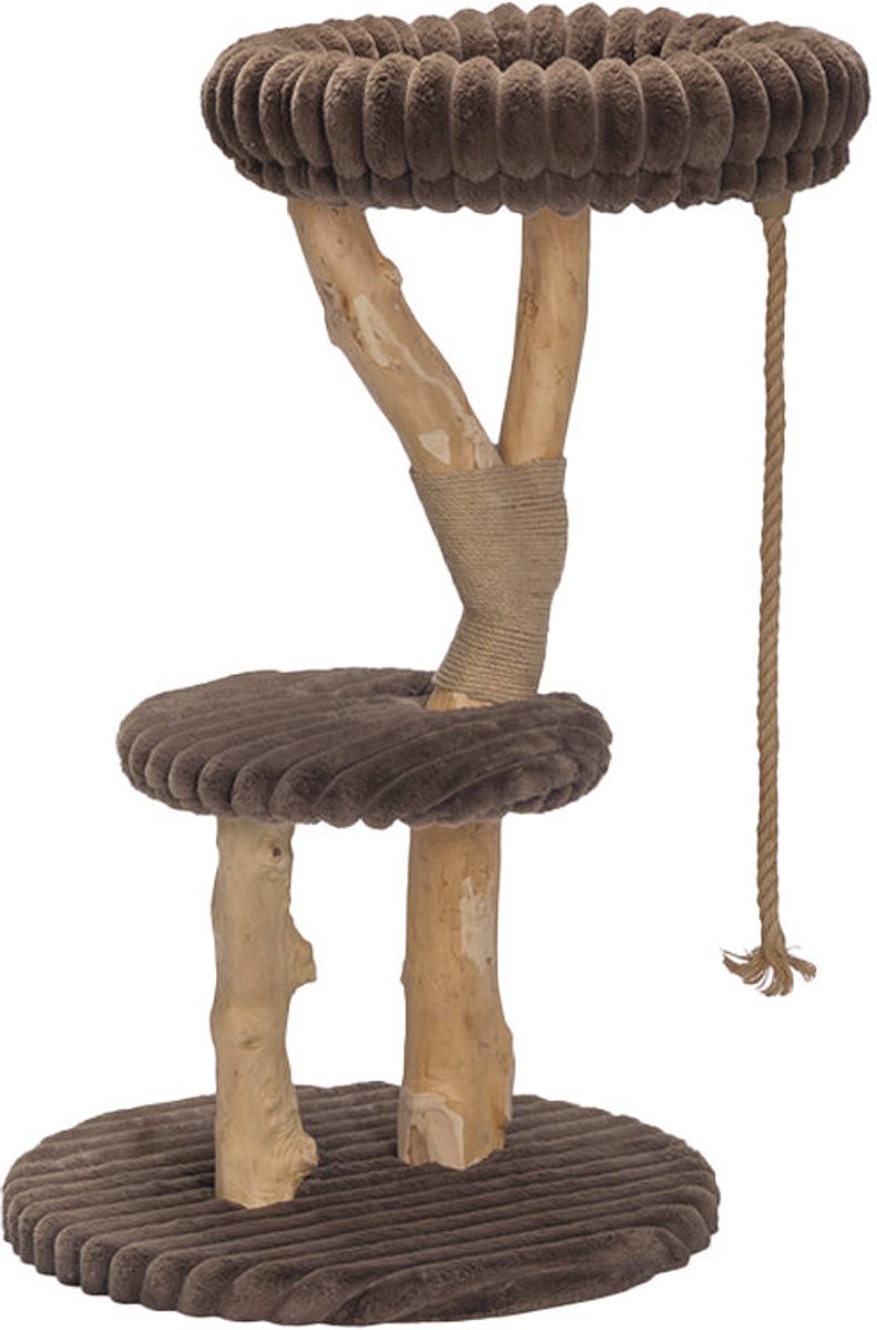 Conçu par lotte reya - griffoir - bois - marron - 60x60x103 cm