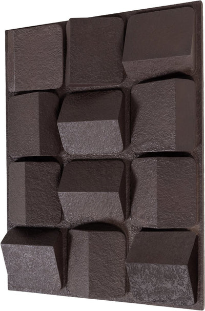 Déco murale axe Woood - aspect béton - marron - 81x61x9
