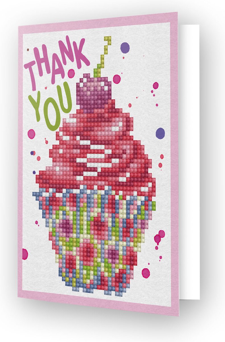 Carte de remerciement Diamond Dotz® Cup Cake Diamond Dotz