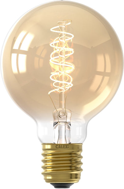 Lampe LED à filament Calex - E27 - source de lumière vintage - 8cm - or - lumière blanc chaud - dimmable