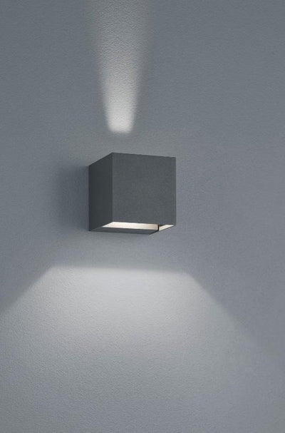 Trio adaja - applique - anthracite - incl. 2x SMD 3 W - télécommande - variateur intégré - couleur de lumière réglable en continu - changeur de couleurs RGBW - fonction mémoire - wiz - réglable en hauteur - éclairage extérieur - IP54
