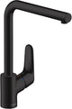 Hansgrohe focus m41 - mitigeur de cuisine - commande à levier unique - 280 mm - noir mat