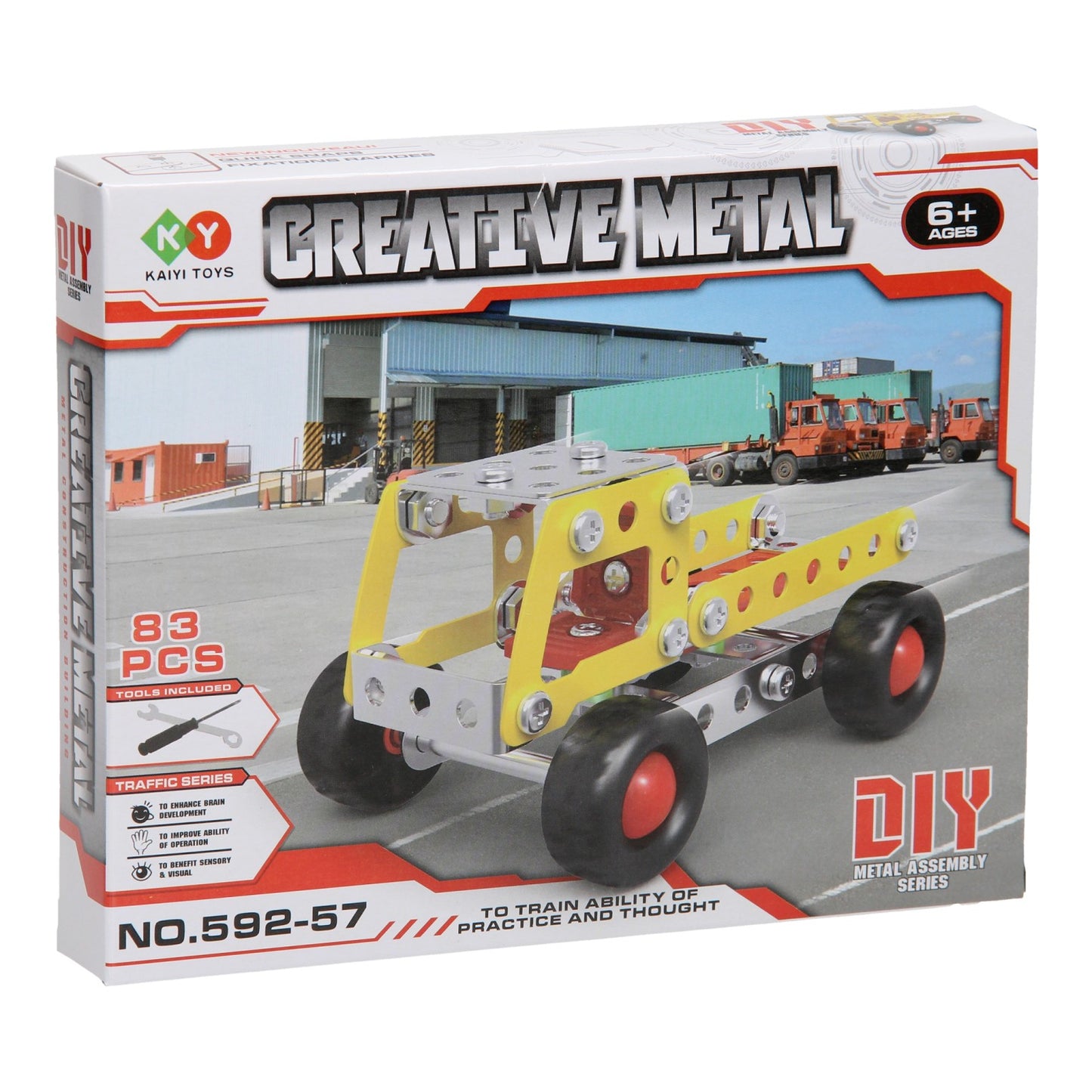 Ensemble de Construction camion à benne basculante en métal, 83 pièces.