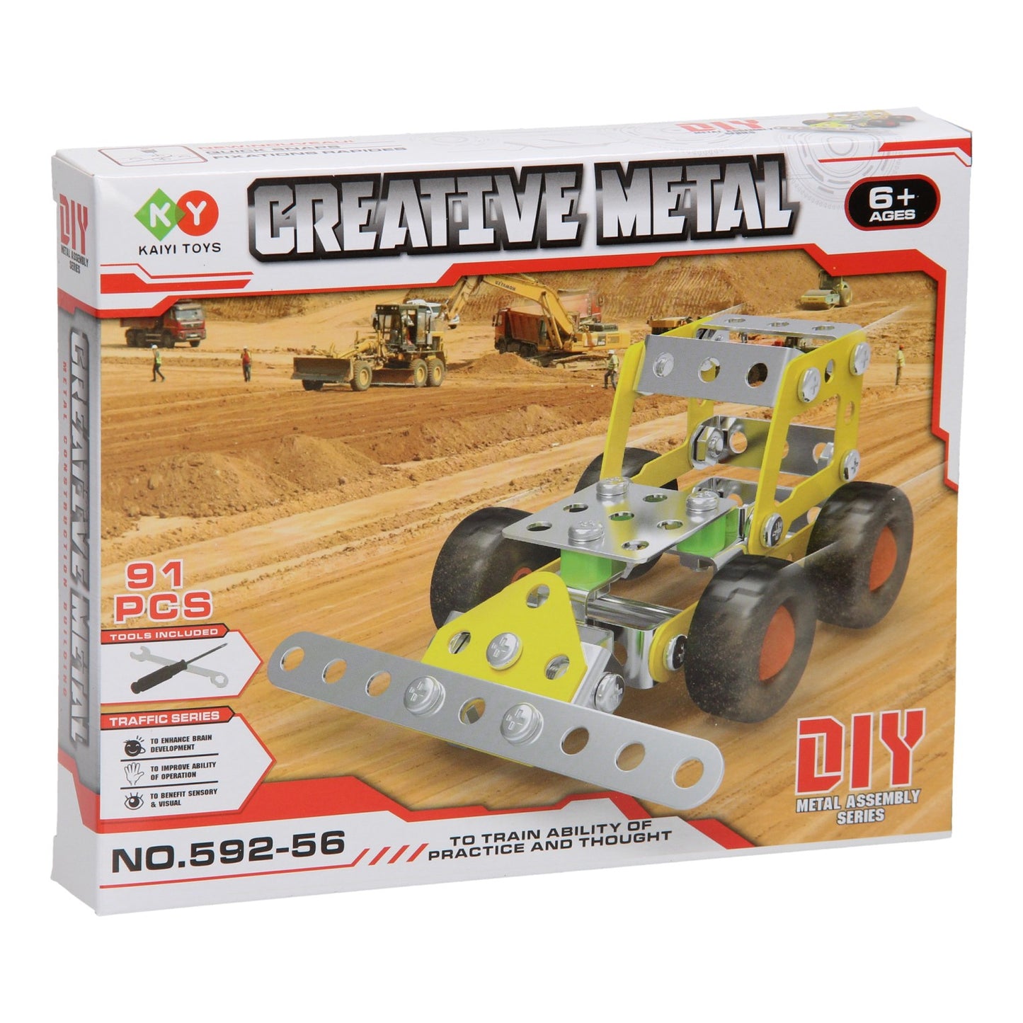 Ensemble de construction en métal, 91 pièces.