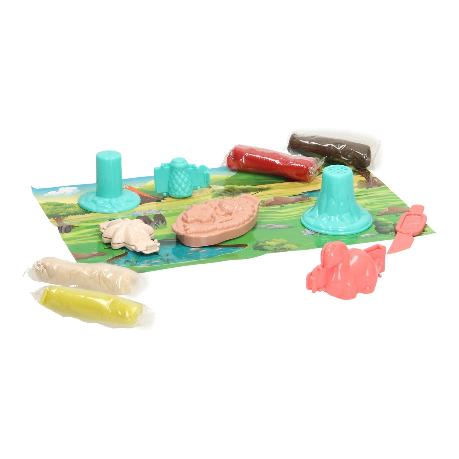 Set d'argile dinosaures - 4 couleurs d'argile