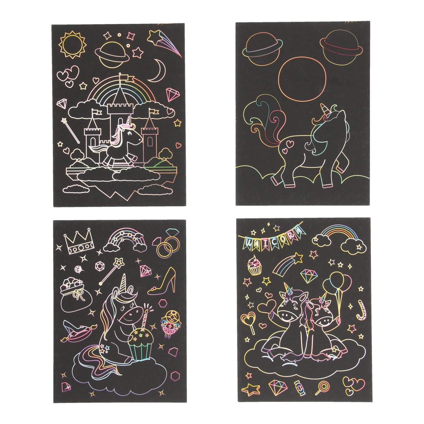 Cartes à gratter licorne