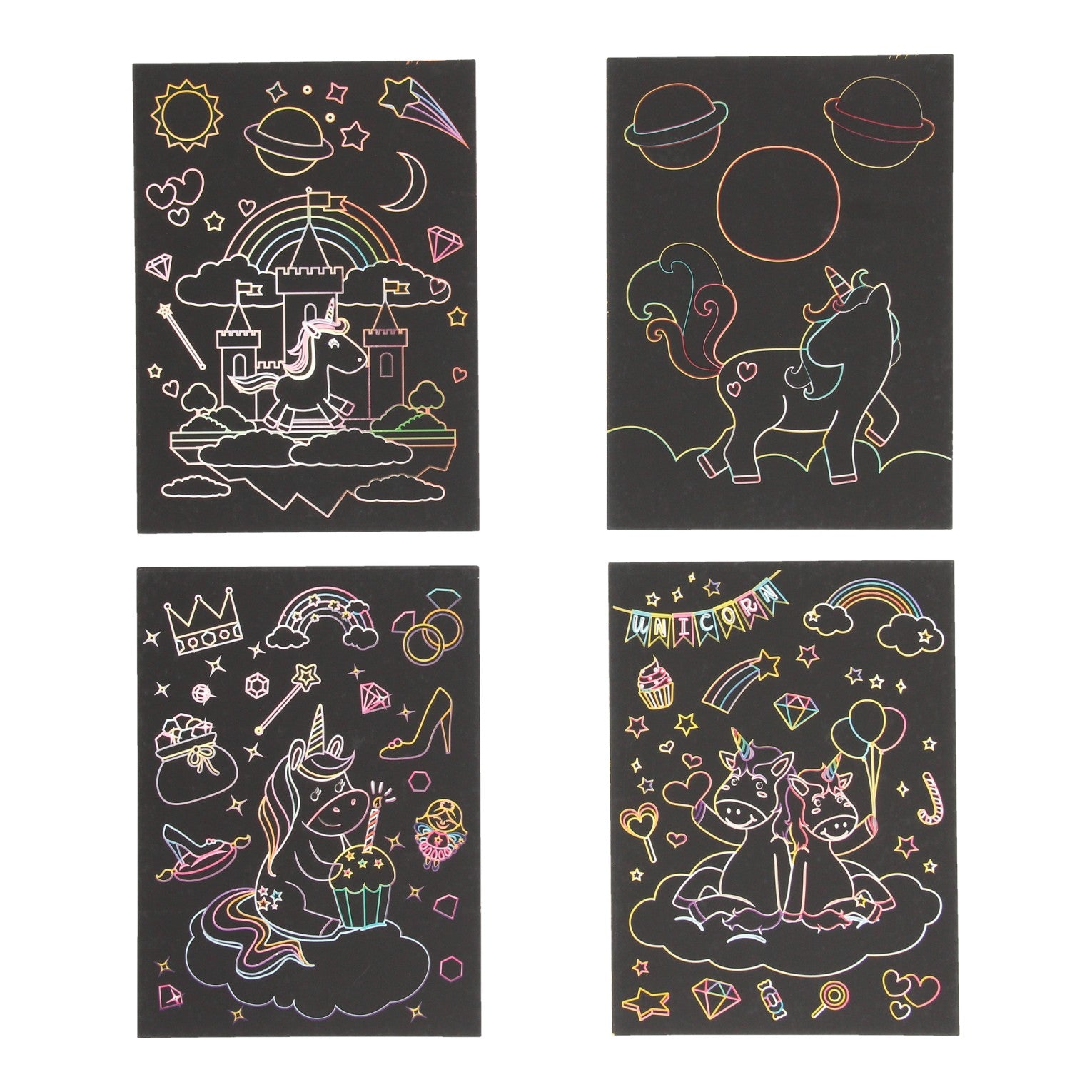 Cartes à gratter licorne