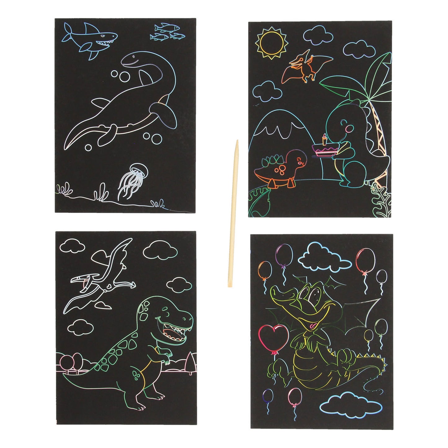 Cartes à gratter dinos