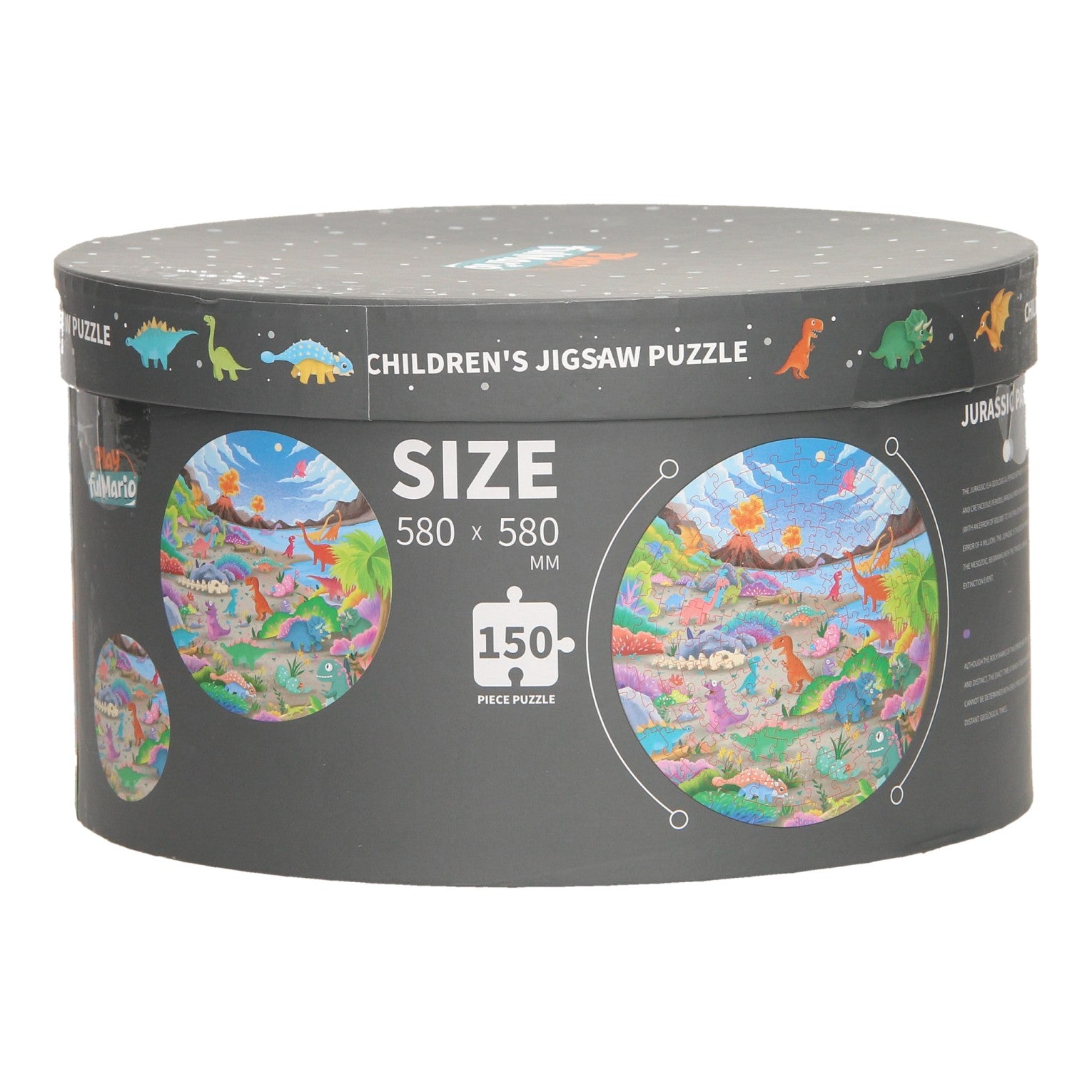 - Puzzle rond dans la boîte de rangement - 150 pièces de Dino