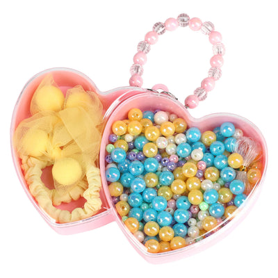 Accessoires pour cheveux en perles coeur 2 couches